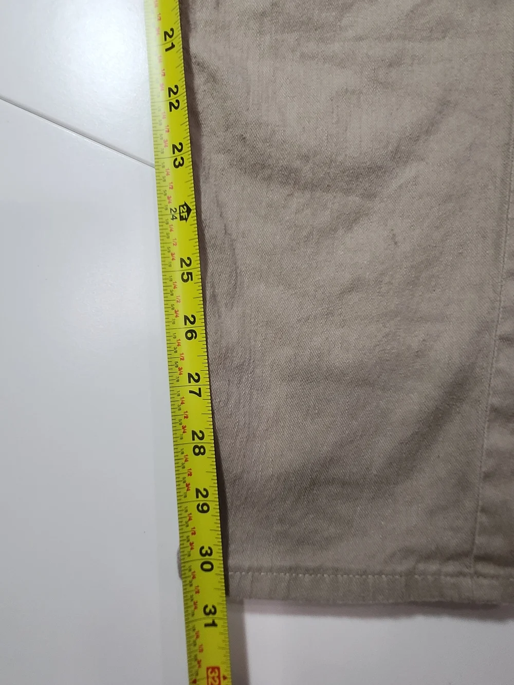 Banana Republic Slim Fit Linen Blend Stretch Pants Khaki Tan Size 33x32